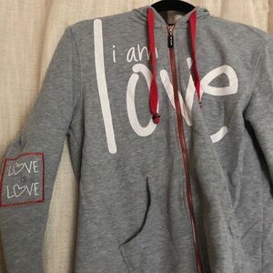 Peach love world zip up jacket